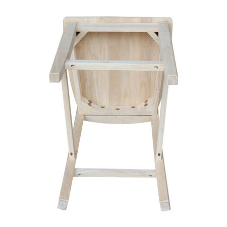 International Concepts Ava Counter Height Stool, 24" Seat Height, Unfinished S-132